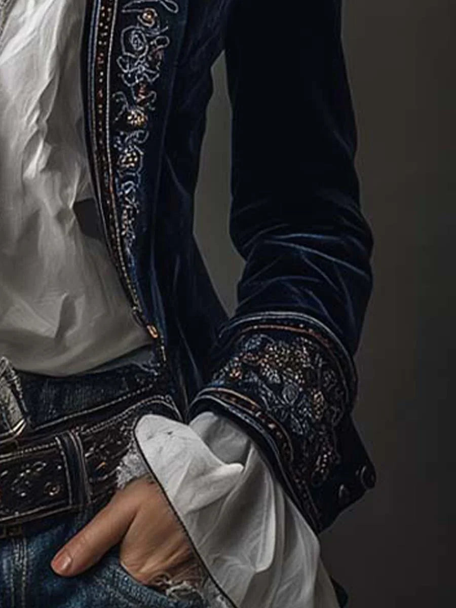 Marta - Chaqueta de terciopelo con bordados elegantes
