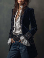 Marta - Chaqueta de terciopelo con bordados elegantes