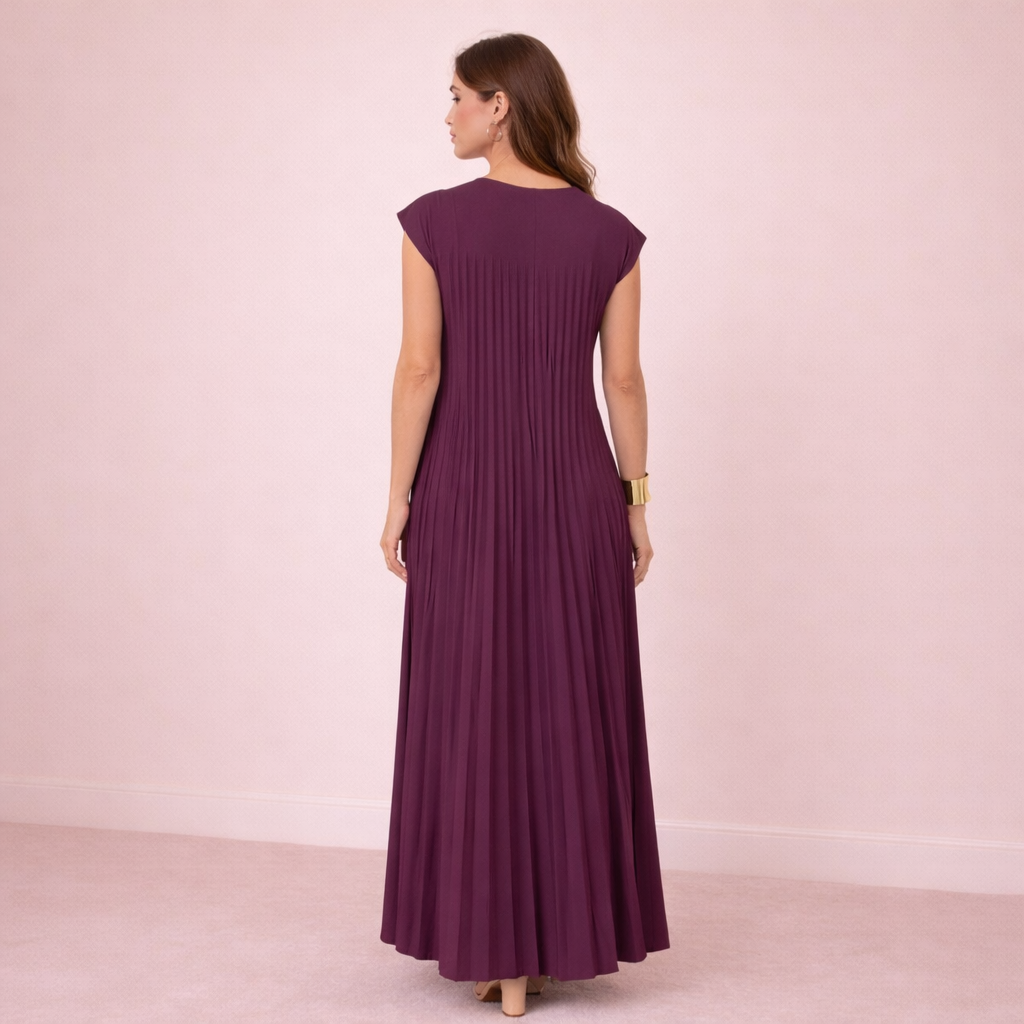 Leire - Elegante vestido plisado sin mangas