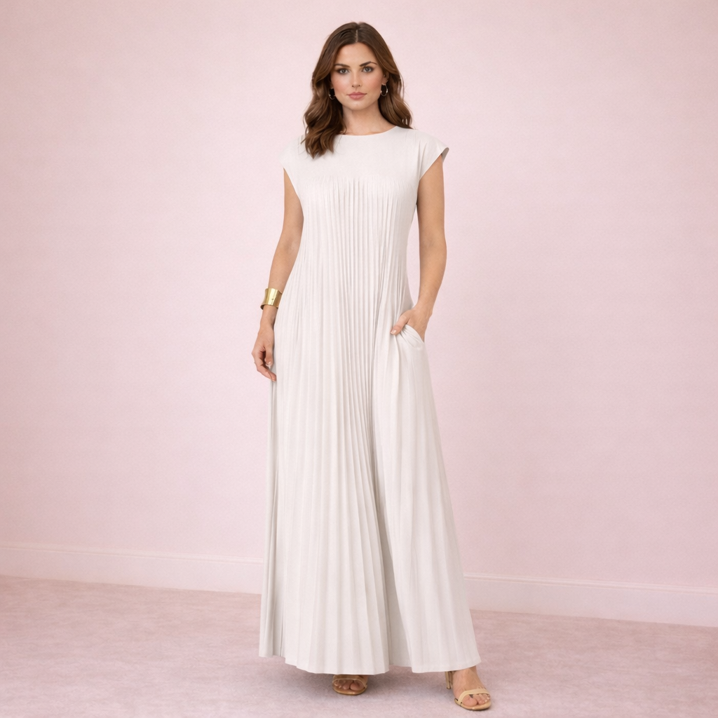 Leire - Elegante vestido plisado sin mangas