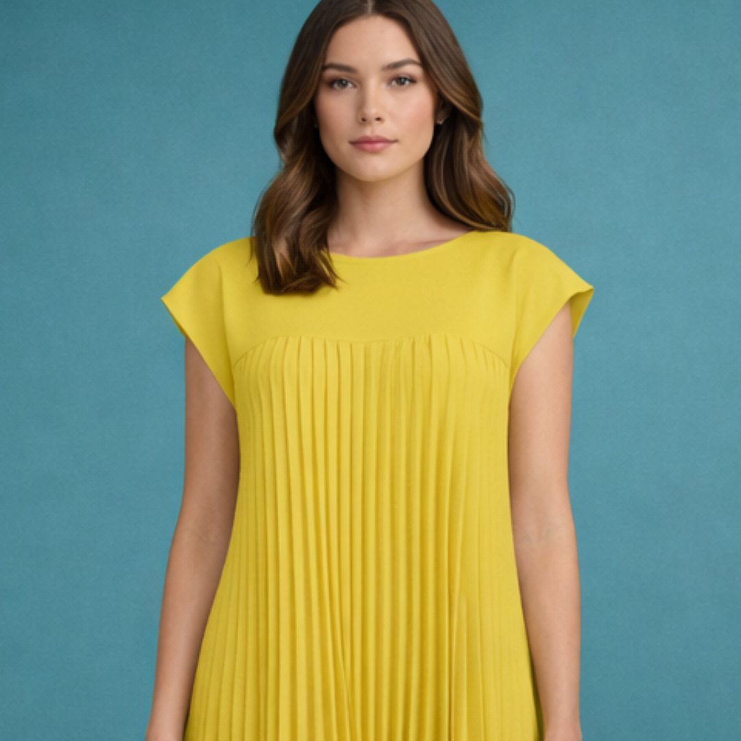 Leire - Elegante vestido plisado sin mangas