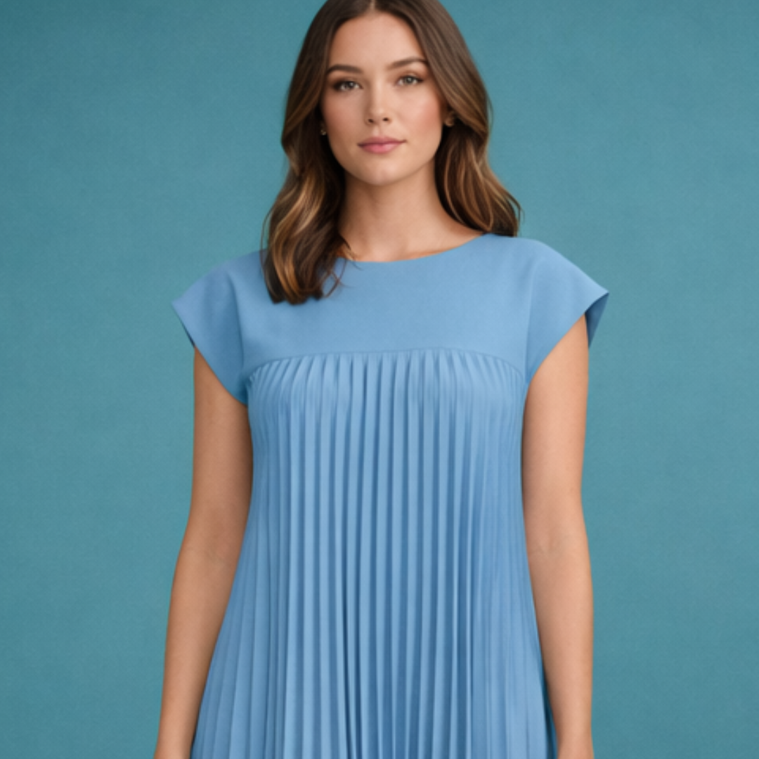 Leire - Elegante vestido plisado sin mangas