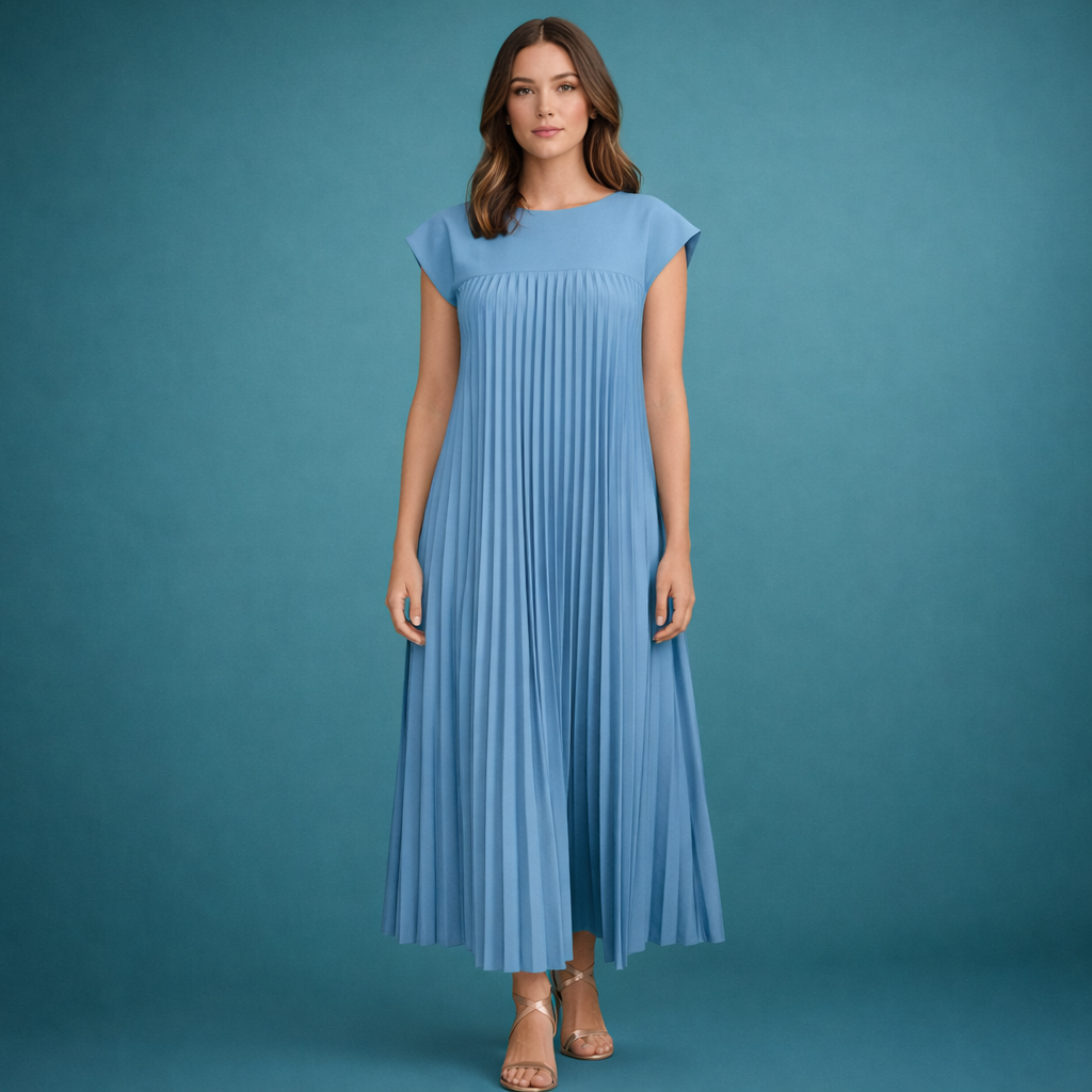 Leire - Elegante vestido plisado sin mangas