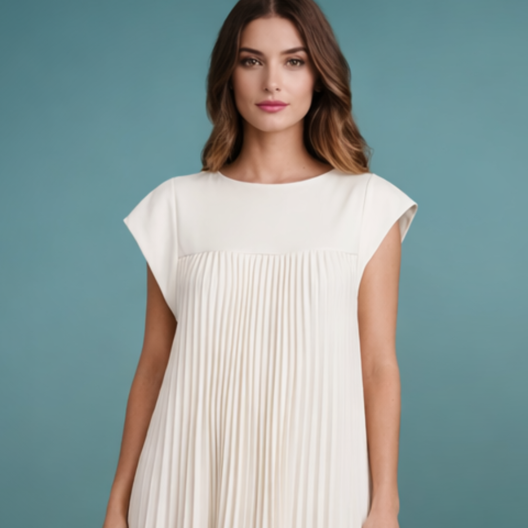 Leire - Elegante vestido plisado sin mangas