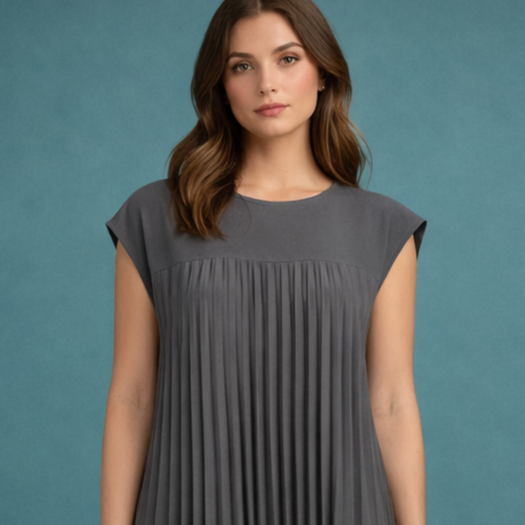 Leire - Elegante vestido plisado sin mangas