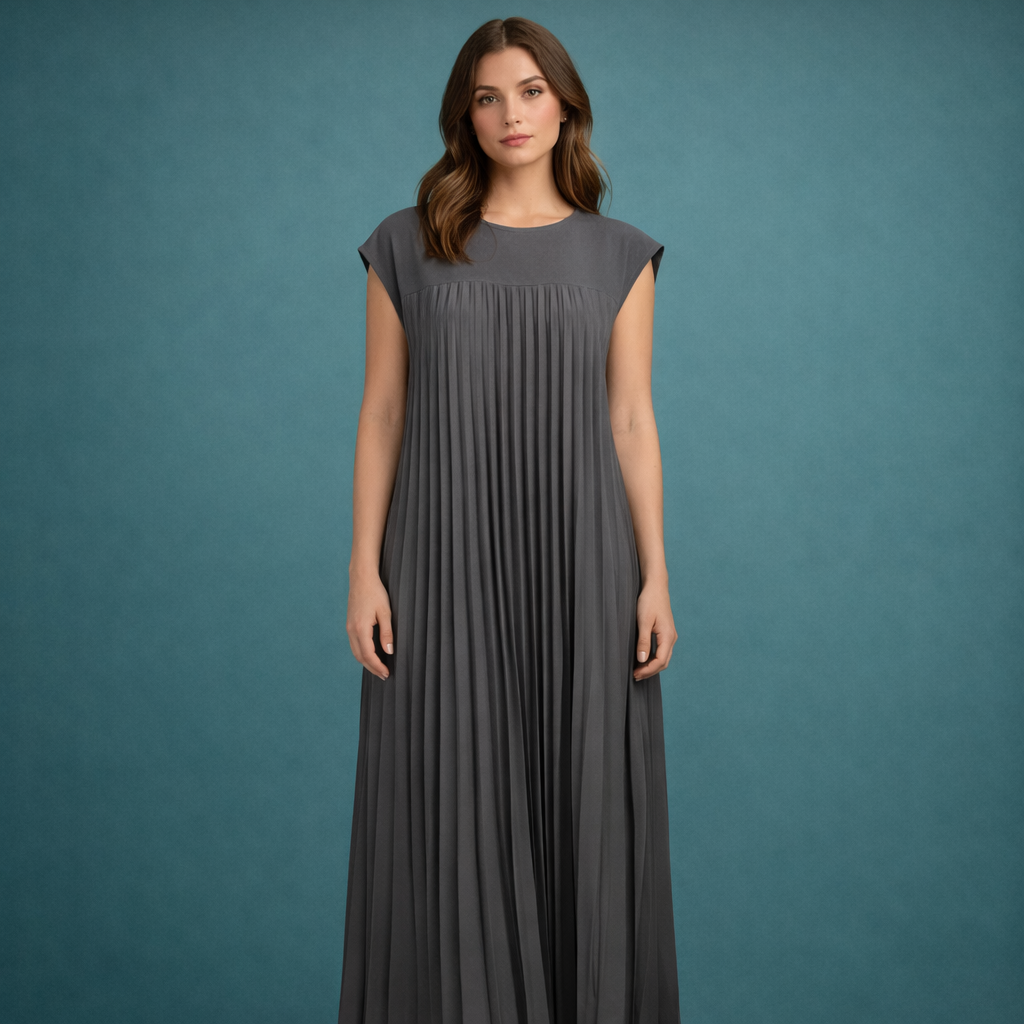 Leire - Elegante vestido plisado sin mangas