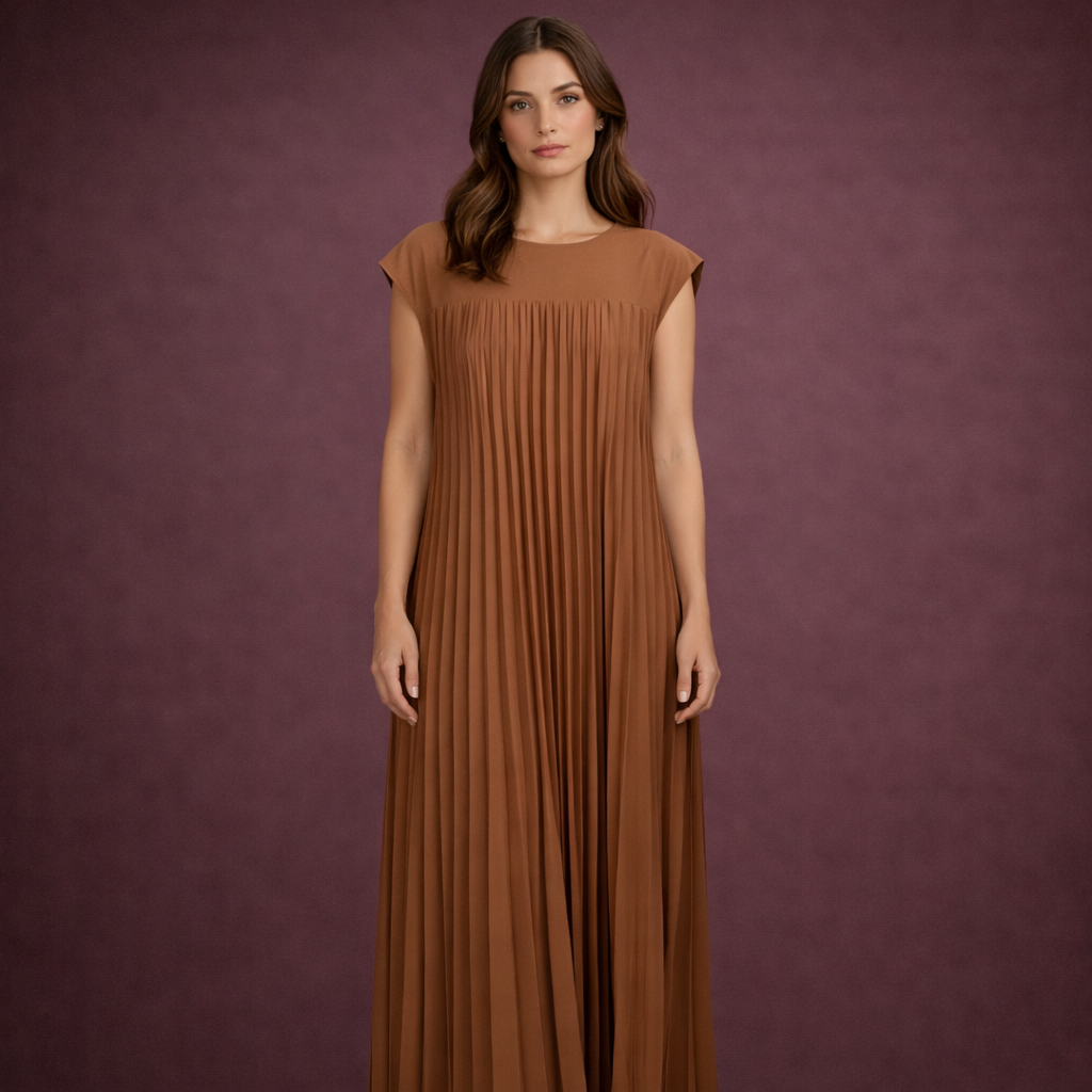 Leire - Elegante vestido plisado sin mangas