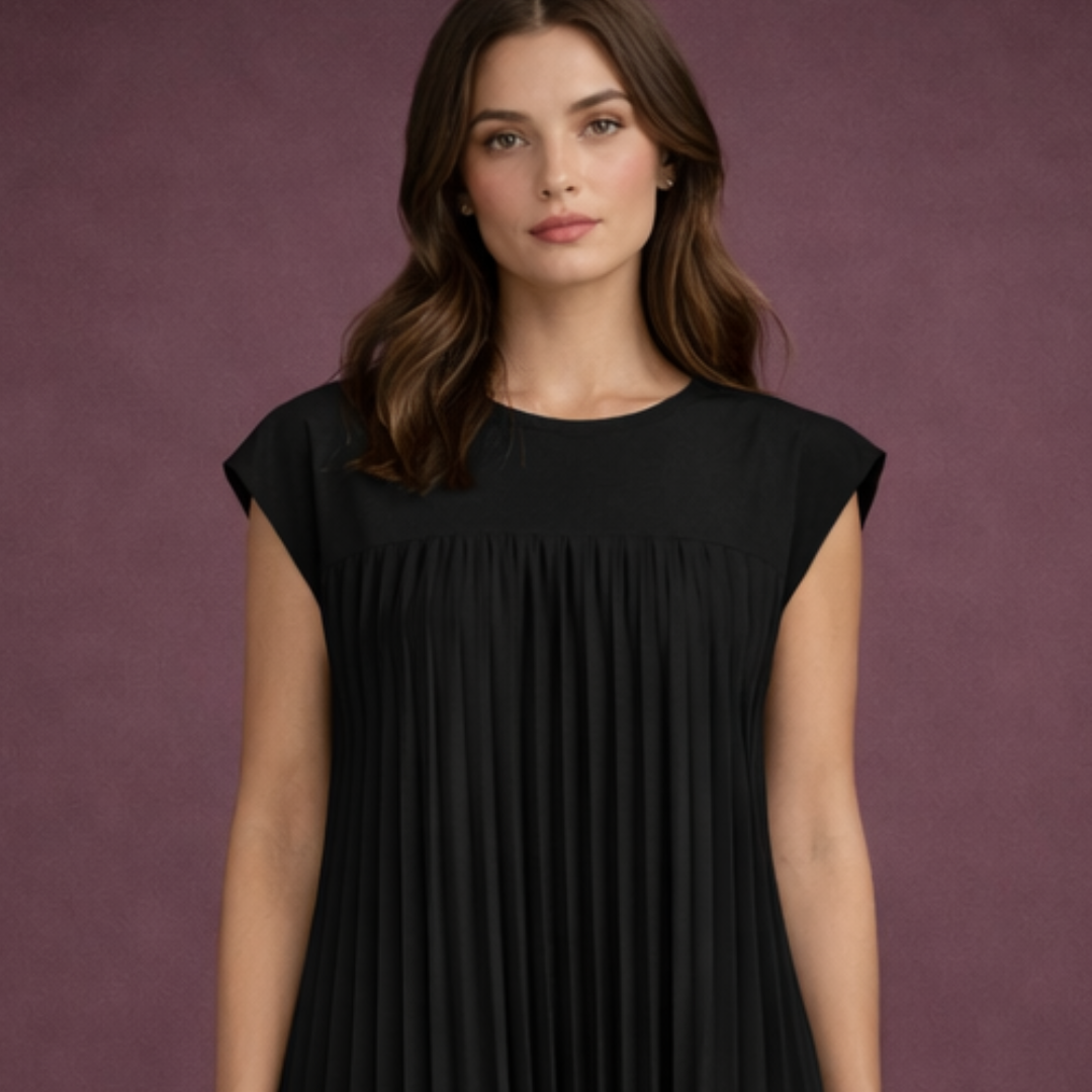 Leire - Elegante vestido plisado sin mangas