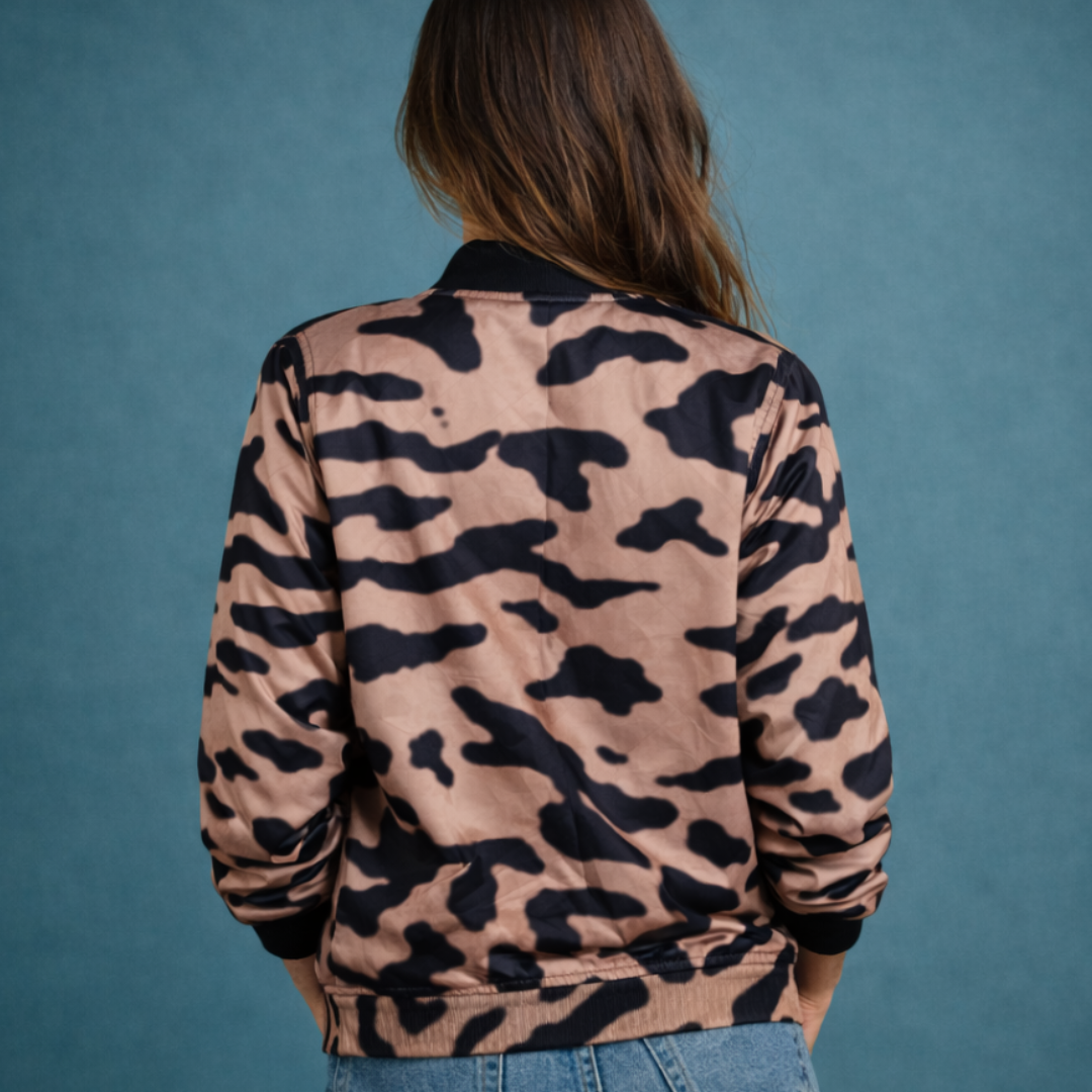 Lourdes - Chaqueta bomber con estampado de cebra
