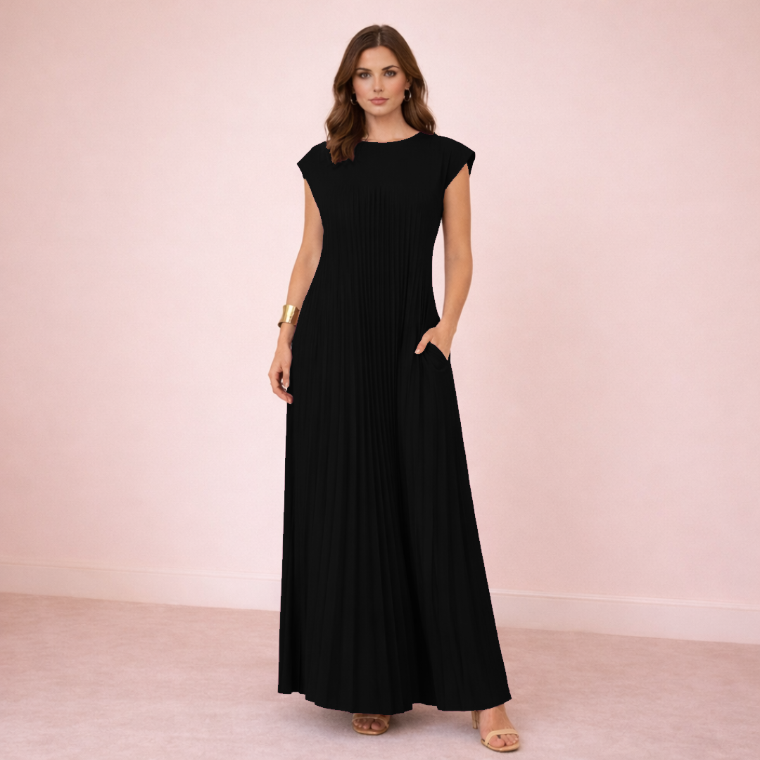 Leire - Elegante vestido plisado sin mangas