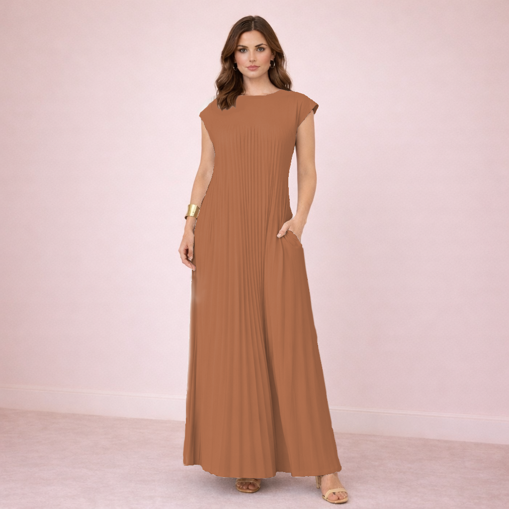 Leire - Elegante vestido plisado sin mangas