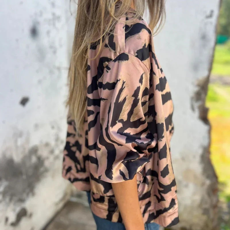 Lourdes - Chaqueta bomber con estampado de cebra