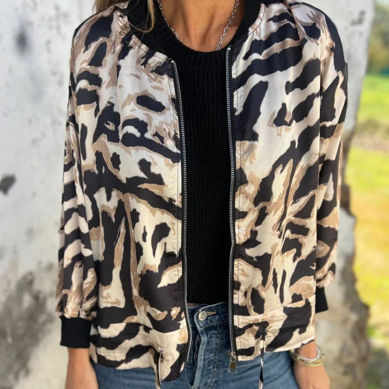 Lourdes - Chaqueta bomber con estampado de cebra