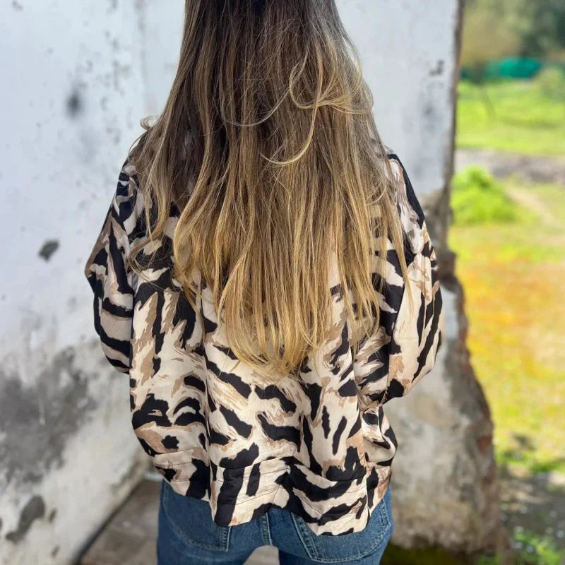 Lourdes - Chaqueta bomber con estampado de cebra