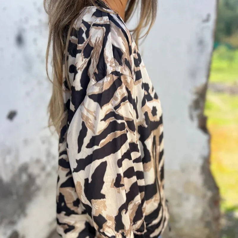 Lourdes - Chaqueta bomber con estampado de cebra